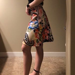 floral paisley a-line skirt